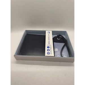 Southern Tide Passport Holder & Luggage Tag Set Navy Blue Stripe Gift Box